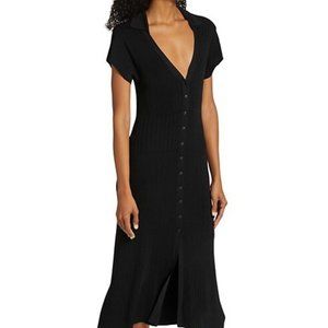rag & bone Black Esme Midi Long Dress Size Small Short Sleeve